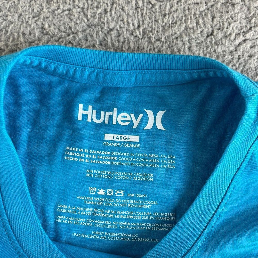 New‎ Hurley T Shirt Mens Large Blue Florida Beach Casual Outdoor Travel Surf - Picture 3 of 12